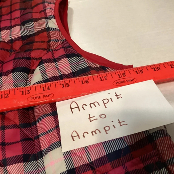 Appleseeds SZ MP Vest quilted plaid pink sporty preppy athletic vibrant … - Picture 8 of 9